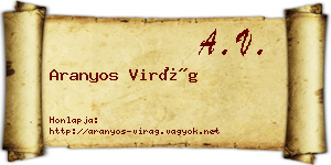 Aranyos Virág névjegykártya