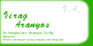 virag aranyos business card